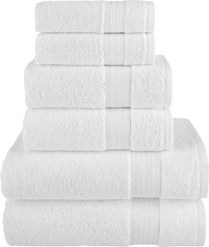 Holiday Gift 6-Pack Cotton 100 % Highly Absorbent Shower Towel , White