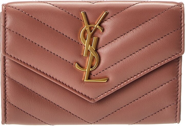 Saint Laurent Small Matelasse Leather Envelope Wallet