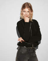 Thumbnail for your product : Express Zip Front Peplum Bomber Jacket