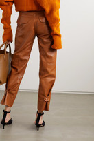 Thumbnail for your product : Petar Petrov Hunter Paneled Leather Straight-leg Pants - Brown