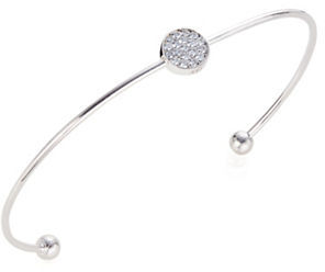 Fine Jewellery Limoges 14K White Gold and 0.18TCW Diamond Pave Disc Open Bracelet
