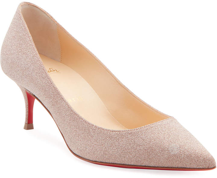 Christian Louboutin Kate Glitter KittenHeel Red Sole Pumps ShopStyle