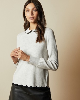 Ted Baker LHEO Mockable jumper with scallop hem - ShopStyle Sweaters