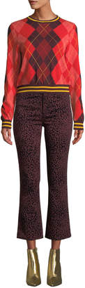 Rag & Bone Hana High-Rise Cropped Cheetah-Print Jeans