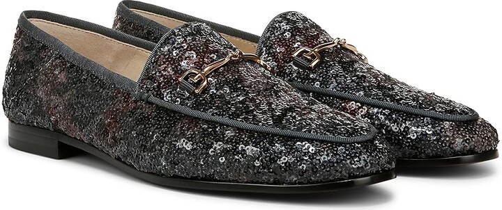 Sam Edelman Loraine Women's Dress Sandals Black Sequin : 8.5 W, Leather/Textile