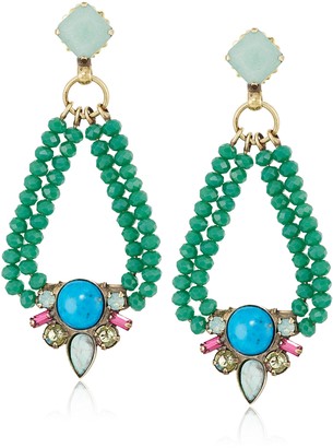 Sorrelli Botanical Brights Crystal and Bead Statement Drop Earrings
