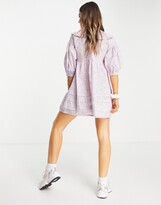 Thumbnail for your product : Influence mini dress with peter pan collar in ditsy lilac floral