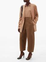 Thumbnail for your product : Lemaire Cropped Cotton Chino Trousers - Womens - Khaki