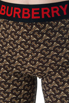 Thumbnail for your product : Burberry Brown Nylon Leggings With Monogram Print