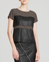 Thumbnail for your product : Sanctuary Faux Leather Trim Tee