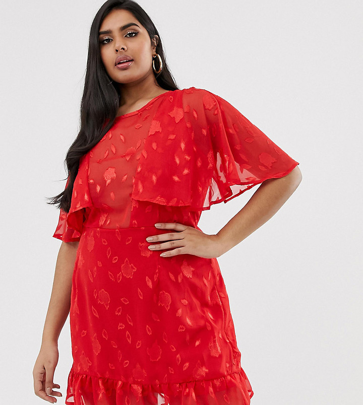 cape overlay midi dress