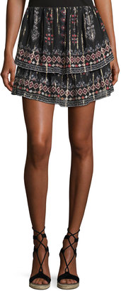 Joie Lyane Convertible Tiered Silk Top/Skirt, Black