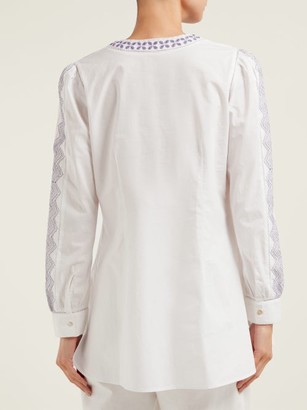 Le Sirenuse, Positano - Kate Embroidered Cotton Blouse - White Multi