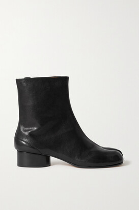 Maison Margiela Tabi Split Toe Leather Ankle Boots - Black