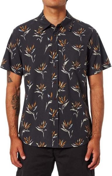 Katin Men's Lilo Multi Button Up Shirt Large Black Wash