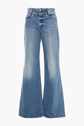 Frame Faded High-rise Wide-leg Jeans