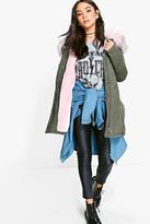 Thumbnail for your product : boohoo Olivia Boutique Faux Fur Lined Parka