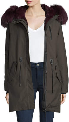 Mackage Rena-WX Zip-Front Parka Jacket w/ Fox Fur
