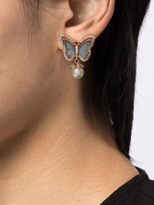 Marchesa Notte Bridal Butterfly-Motif Pearl Earrings