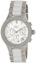Thumbnail for your product : DKNY Women's Crystal Chronograph Ceramic Bracelet Watch