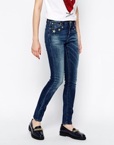 Thumbnail for your product : Love Moschino Slim Fit High Waist Jeans with Star Detail on Pockets