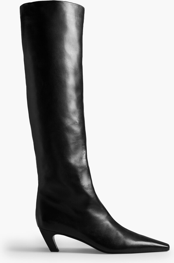 KHAITE Davis Boot in Black Leather