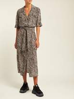 Thumbnail for your product : Raey Broken Stripe-print Silk Shirtdress - Womens - Grey Multi
