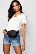 Thumbnail for your product : boohoo NEW Womens Cross Strap Cage T-Shirt in Polyester 5% Elastane