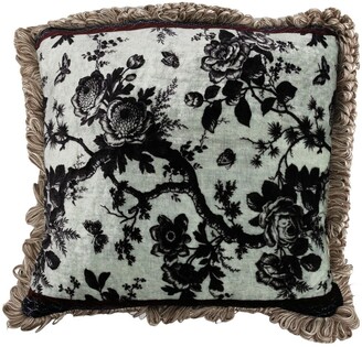 Pierre Louis Mascia Floral-Print Velvet Cushion