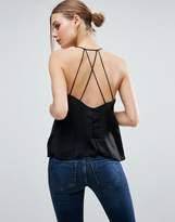 Thumbnail for your product : ASOS Plunge Neck Lace Insert Satin Cami Top