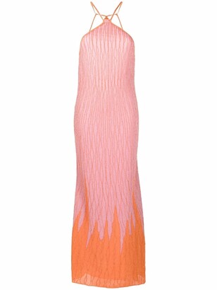M Missoni Halterneck Lurex-Detail Knit Dress