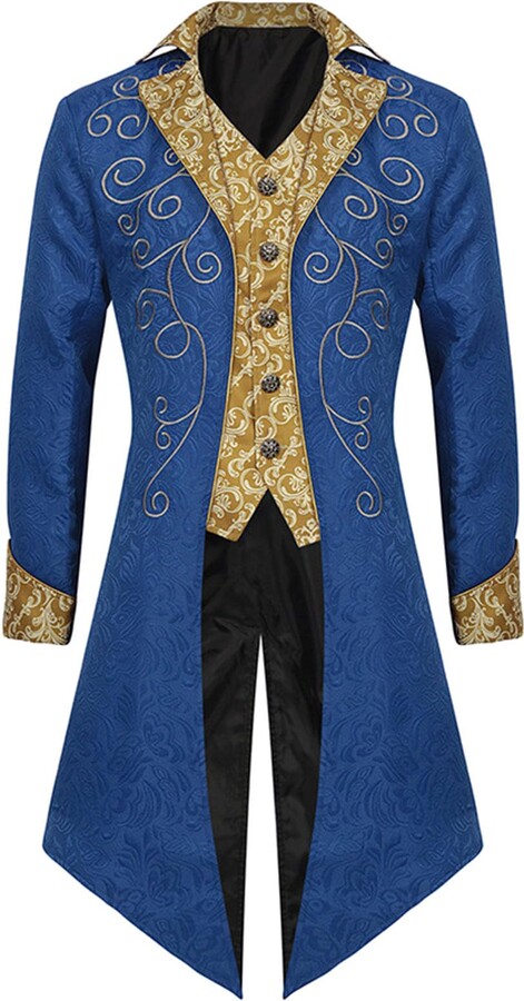 Men's Steampunk Gothic Victorian Tailcoat Jacket - Renaissance Frock Coat Halloween Costume