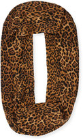 Thumbnail for your product : Neiman Marcus Cashmere Leopard-Print Eternity Scarf, Brown