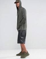 Thumbnail for your product : ASOS Longline Zip Up Hoodie With Side Zips In Khaki