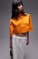 Thumbnail for your product : Topshop Crop Cotton Poplin Button-Up Shirt