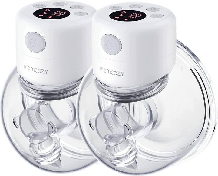 Momcozy 11-in-1 Wearable Double Breast Pump with LCD Screen Hands-Free Pump,  2 Modes & 9 Levels Adjustable for Comfortable Pumping, Low Noise & Painless  Electric Breastfeeding Pump, Can Be Worn in-Bra 