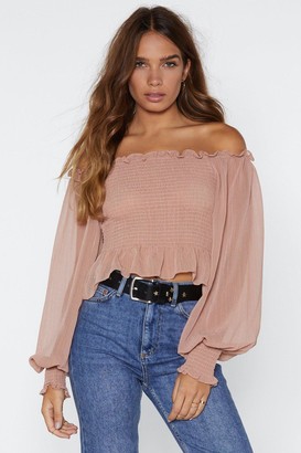 BEIGE Nasty GalNasty Gal Womens Who Said Romance Is Dead Off-The-Shoulder Top 6,
