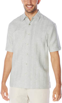 Cubavera Linen Cotton Short Sleeve Multi Pintuck Shirt