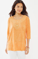 Thumbnail for your product : J. Jill Sunset Embellished Linen Tee