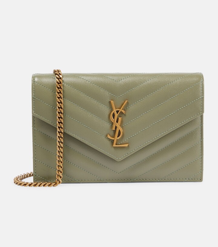 Saint Laurent Envelope Mini leather wallet on chain ShopStyle