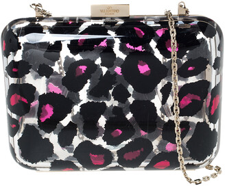 pink leopard print clutch bag