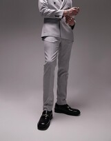 Thumbnail for your product : Topman skinny herringbone suit pants in gray