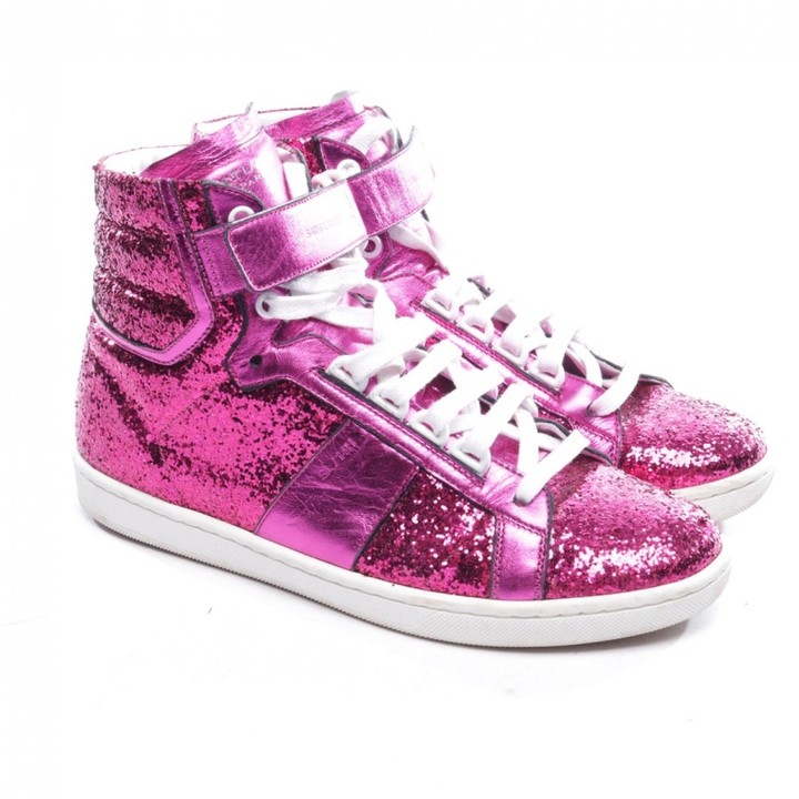pink glitter trainers