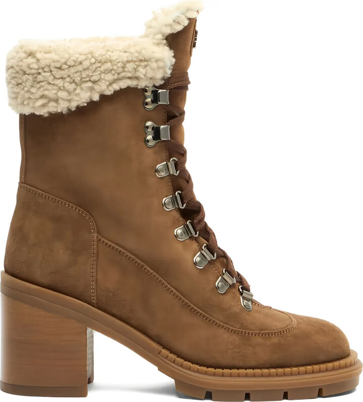 Casadei Lace-Up Shearling Boots