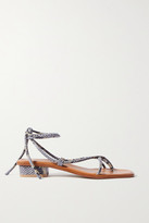 Thumbnail for your product : LOQ Ara Snake-effect Leather Sandals