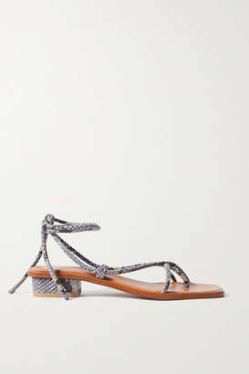 LOQ Ara Snake-effect Leather Sandals