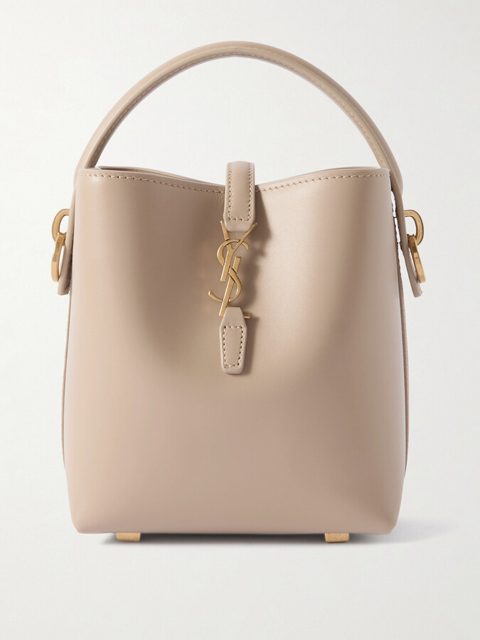 Saint Laurent Le 37 Mini Leather Bucket Bag - Neutrals