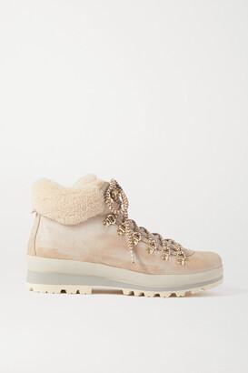 Bogner St. Anton Shearling-lined Nubuck Ankle Boots - Off-white - ShopStyle