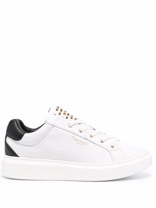 Twin-Set Stud-Embellished Low Top Sneakers - ShopStyle
