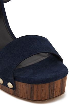 Lanvin Ring-embellished Suede Platform Sandals